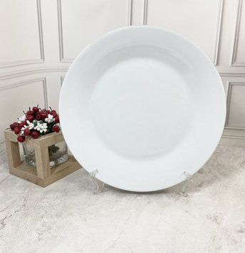 Тарелка обеденная, белая, фарфоровая  24,4 см 12119 фото