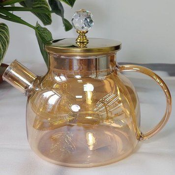 Стеклянный чайник "Золотая жемчужина" 1л 30289 фото