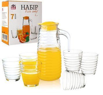 Набір для напоїв (графін - 820 мл, 6 стаканів по 230 мл) 21458 фото