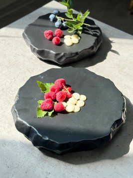 Тарелка/плато для закусок "Черная скала", 20,5х4 cм 12298 фото
