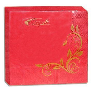 Салфетка 2-х шаровая 33х33 см красная (20шт/уп) 01240 фото