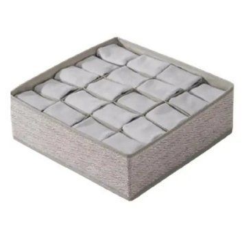 Коробка складная для хранения белья 20 от., серая 36х28х12 см 30280 фото
