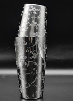 Шейкер Бостон, гравійований Tattoo 750/550 МЛ, BAR TRIGGER 21621 фото