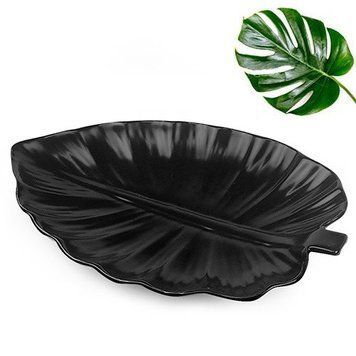 Блюдо "Лист монстери Black" 36*25*4 см 27815 фото
