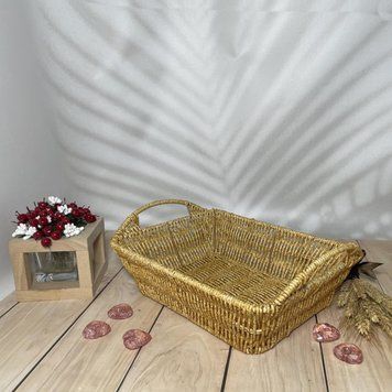 Корзина для хлеба плетеная, с ручками 30х20х7 см 11357 фото