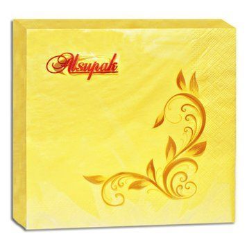 Салфетка 2-х слойная 33х33 см желтая (100шт/уп) 01553 фото