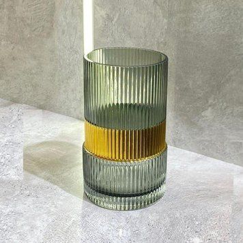 Ваза скляна "Candle" 20 см, салатова 11321 фото